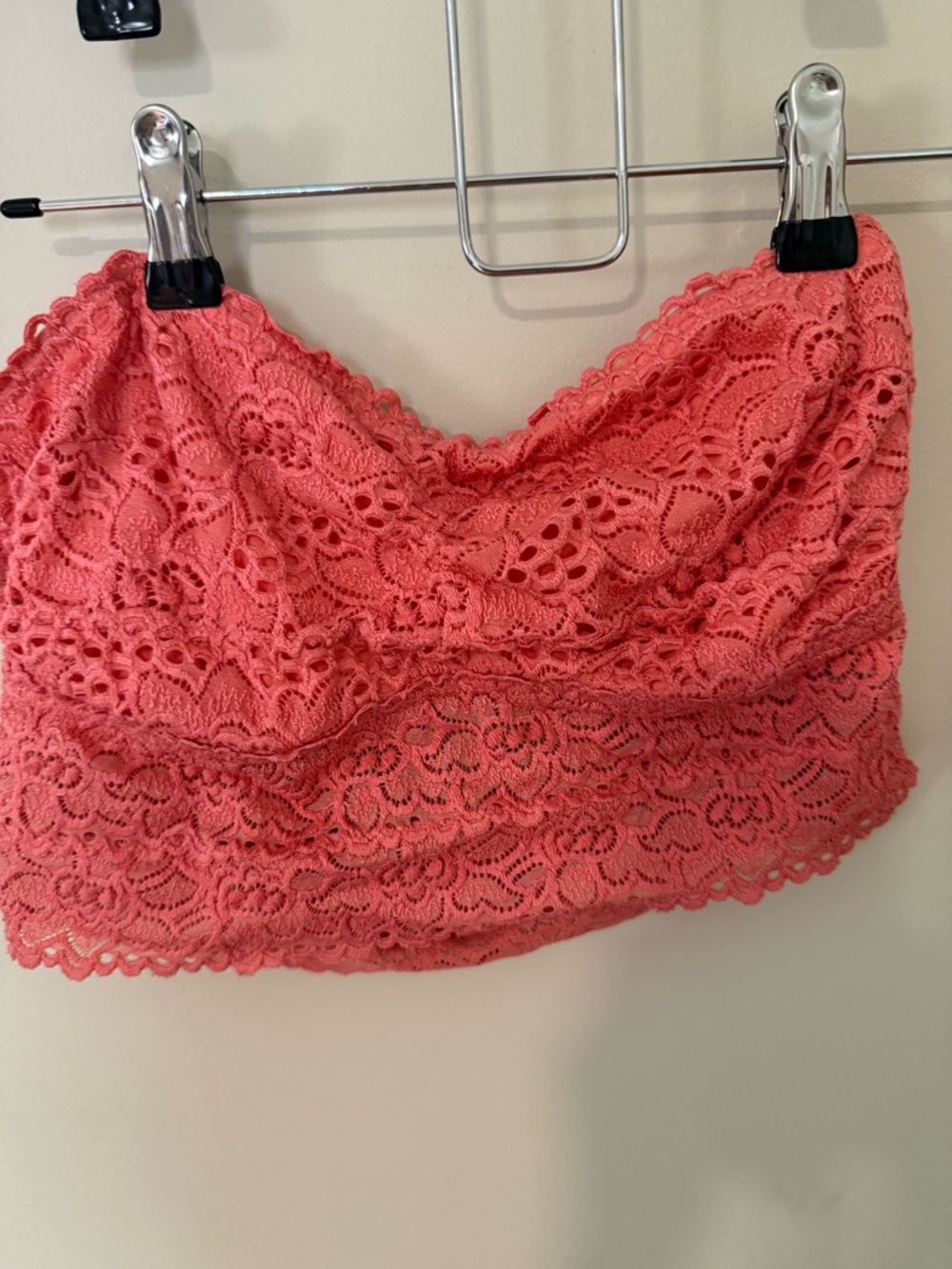 aerie Coral Lace Bandeau Bralette